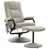 VidaXL Fauteuil de massage avec repose-pied Crème Tissu -Fauteuils Soldes image 2 249314