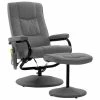 VidaXL Fauteuil de massage inclinable avec repose-pied Gris clair Tissu -Fauteuils Soldes image 2 249315