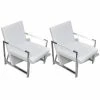 VidaXL Fauteuils 2 pcs avec cadre chromé Blanc Similicuir -Fauteuils Soldes image 2 270180