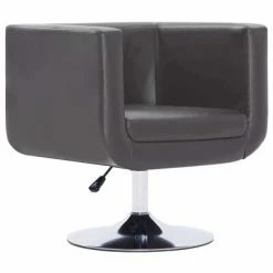 VidaXL Fauteuil pivotant Gris Similicuir