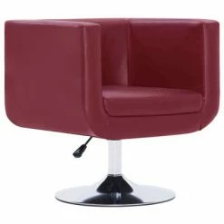VidaXL Fauteuil pivotant Rouge bordeaux Similicuir