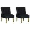 VidaXL Chaises françaises 2 pcs Noir Tissu
