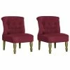 VidaXL Chaises françaises 2 pcs Rouge bordeaux Tissu -Fauteuils Soldes image 2 282137