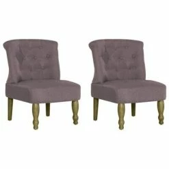 VidaXL Chaises françaises 2 pcs Taupe Tissu