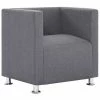 VidaXL Fauteuil cube Gris clair Tissu