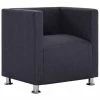 VidaXL Fauteuil cube Gris foncé Tissu