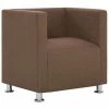 VidaXL Fauteuil cube Marron Tissu 1 VidaXL Fauteuil cube Marron Tissu -Fauteuils Soldes image 2 282146
