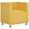 VidaXL Fauteuil cube Jaune Tissu 2 VidaXL Fauteuil cube Jaune Tissu -Fauteuils Soldes image 2 282150