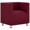 VidaXL Fauteuil cube Rouge bordeaux Tissu