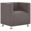 VidaXL Fauteuil cube Taupe Tissu