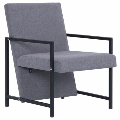 VidaXL Fauteuil Gris clair Tissu 3 VidaXL Fauteuil Gris clair Tissu