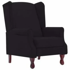 VidaXL Fauteuil inclinable Noir Tissu