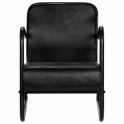 VidaXL Fauteuil de repos Noir Cuir véritable -Fauteuils Soldes image 2 282902