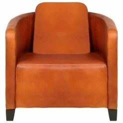 VidaXL Fauteuil Brun roux Cuir véritable -Fauteuils Soldes image 2 283762