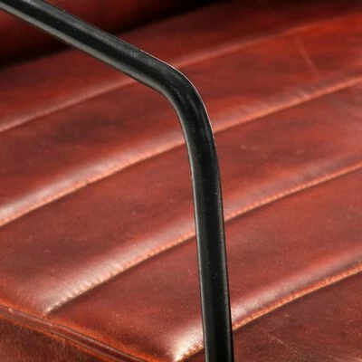 VidaXL Fauteuil Marron foncé Cuir véritable 4 VidaXL Fauteuil Marron foncé Cuir véritable – Image 2