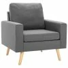 VidaXL Fauteuil Gris clair Tissu