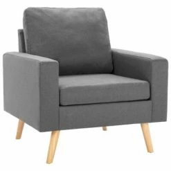 VidaXL Fauteuil Gris clair Tissu