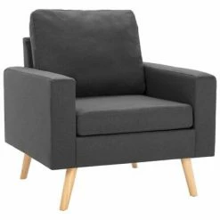 VidaXL Fauteuil Gris foncé Tissu