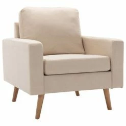 VidaXL Fauteuil Crème Tissu