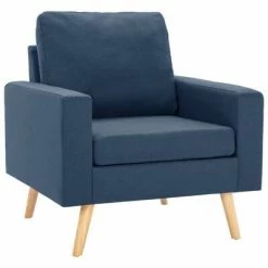 VidaXL Fauteuil Bleu Tissu