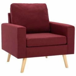 VidaXL Fauteuil Rouge bordeaux Tissu
