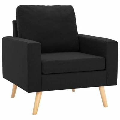 VidaXL Fauteuil Noir Tissu 2 VidaXL Fauteuil Noir Tissu