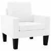 VidaXL Fauteuil Blanc Similicuir
