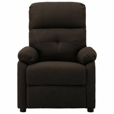VidaXL Fauteuil inclinable Marron foncé Tissu 4 VidaXL Fauteuil inclinable Marron foncé Tissu – Image 2