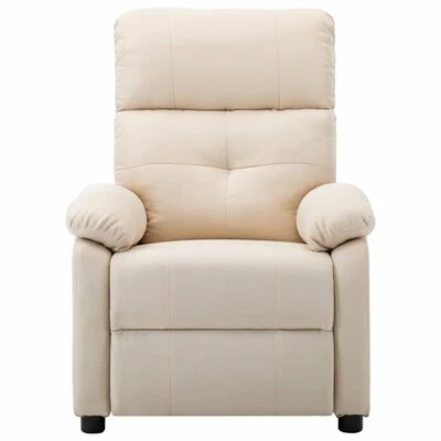 VidaXL Fauteuil inclinable Crème Tissu 4 VidaXL Fauteuil inclinable Crème Tissu – Image 2