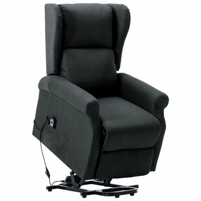 VidaXL Fauteuil inclinable Gris foncé Tissu 3 VidaXL Fauteuil inclinable Gris foncé Tissu