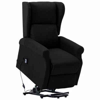 VidaXL Fauteuil inclinable Noir Tissu 3 VidaXL Fauteuil inclinable Noir Tissu