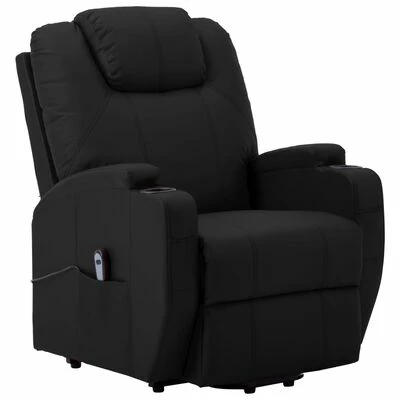 VidaXL Fauteuil inclinable Noir Similicuir 4 VidaXL Fauteuil inclinable Noir Similicuir – Image 2