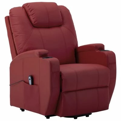 VidaXL Fauteuil inclinable Rouge bordeaux Similicuir 4 VidaXL Fauteuil inclinable Rouge bordeaux Similicuir – Image 2