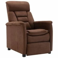 VidaXL Fauteuil inclinable Marron Similicuir daim