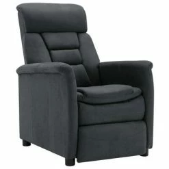 VidaXL Fauteuil inclinable Gris foncé Similicuir daim