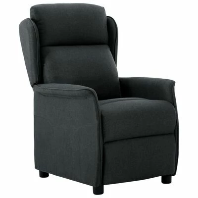 VidaXL Fauteuil inclinable Gris foncé Tissu 3 VidaXL Fauteuil inclinable Gris foncé Tissu
