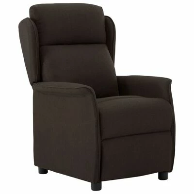 VidaXL Fauteuil inclinable Marron foncé Tissu 3 VidaXL Fauteuil inclinable Marron foncé Tissu