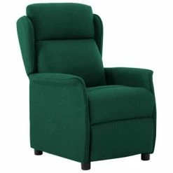 VidaXL Fauteuil inclinable Vert foncé Tissu