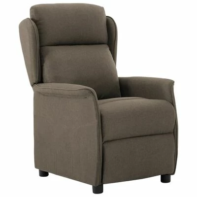 VidaXL Fauteuil inclinable Taupe Tissu 3 VidaXL Fauteuil inclinable Taupe Tissu