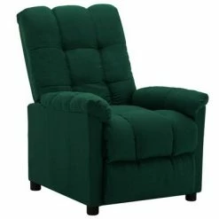 VidaXL Fauteuil inclinable Vert foncé Tissu