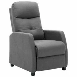 VidaXL Fauteuil inclinable Gris clair Tissu