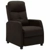 VidaXL Fauteuil inclinable Marron foncé Tissu