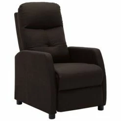 VidaXL Fauteuil inclinable Marron foncé Tissu