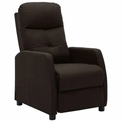 VidaXL Fauteuil inclinable Marron foncé Tissu 3 VidaXL Fauteuil inclinable Marron foncé Tissu