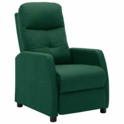 VidaXL Fauteuil inclinable Vert foncé Tissu