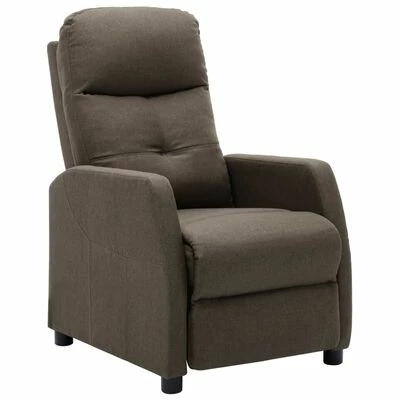 VidaXL Fauteuil inclinable Taupe Tissu 3 VidaXL Fauteuil inclinable Taupe Tissu