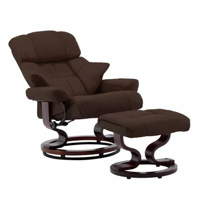 VidaXL Fauteuil inclinable repose-pied Marron Similicuir bois courbé 4 VidaXL Fauteuil inclinable repose-pied Marron Similicuir bois courbé – Image 2