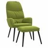 VidaXL Chaise de relaxation avec tabouret Vert clair Velours 2 VidaXL Chaise de relaxation avec tabouret Vert clair Velours -Fauteuils Soldes image 2 3097356