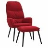 VidaXL Chaise de relaxation avec tabouret Rouge bordeaux Velours -Fauteuils Soldes image 2 3097358