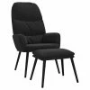 VidaXL Chaise de relaxation avec tabouret Noir Velours 1 VidaXL Chaise de relaxation avec tabouret Noir Velours -Fauteuils Soldes image 2 3097359